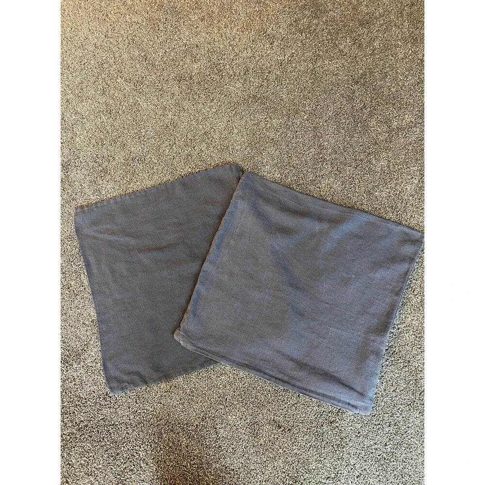 IKEA VIGDIS Gray Ramie Pillow Cover 20x20 Neutral Textured Cushion- set of 2